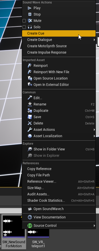 Create Cue command