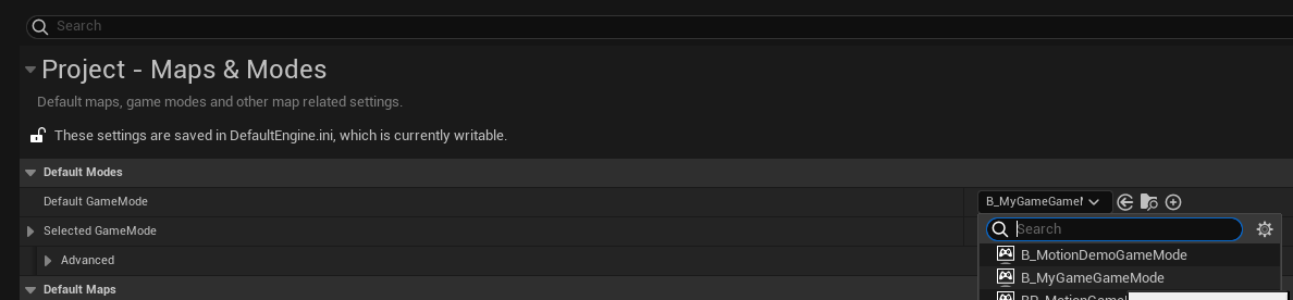 Default GameMode setting