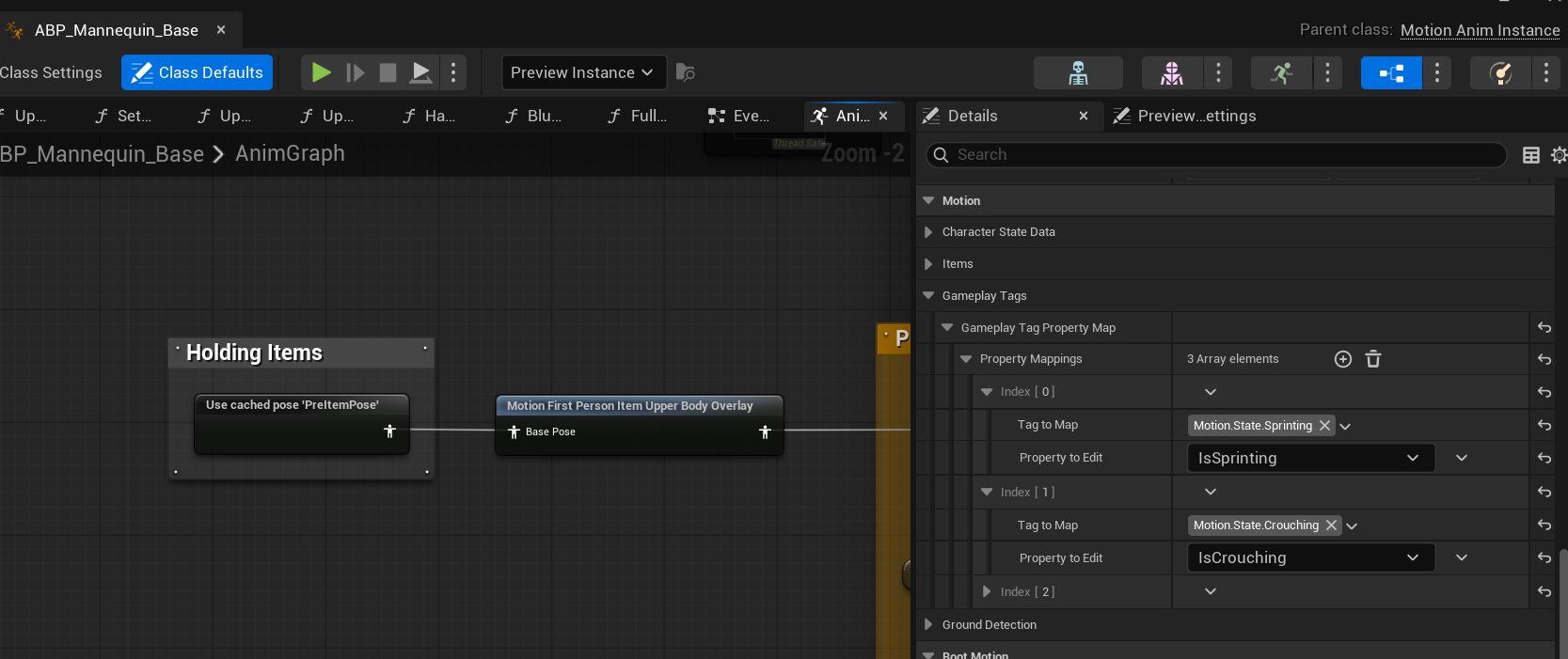 Motion ABP Gameplay Tags Mapping